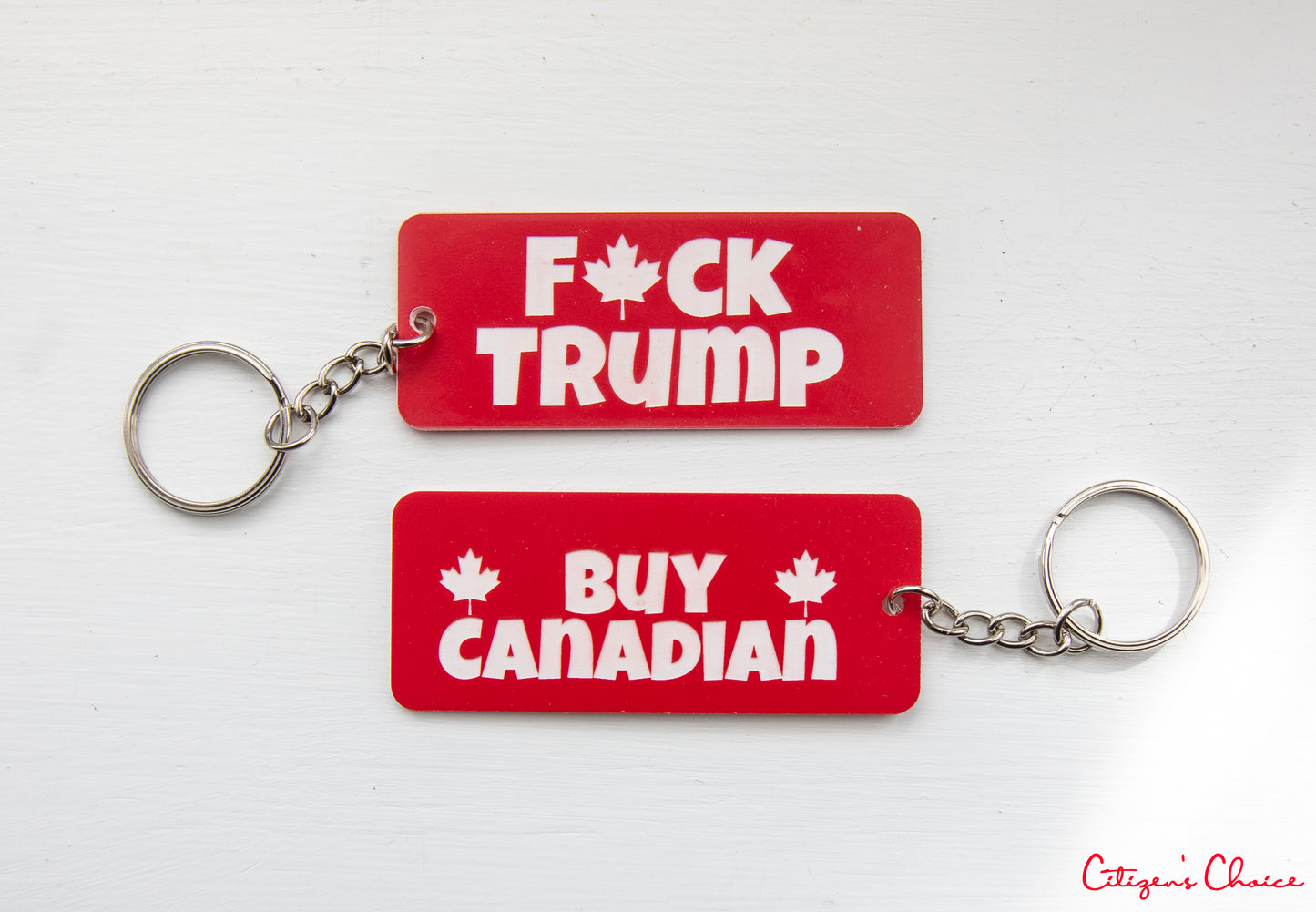 f*ck trump / buy canadian keychain